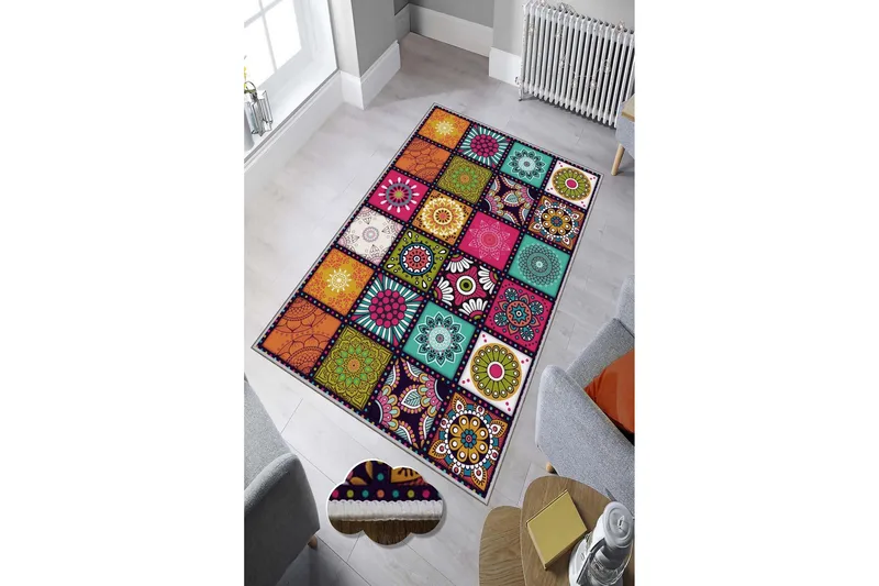 Homefesto Matta 100x300 cm - Multifärgad - Textil & mattor - Mattor - Modern matta - Friezematta