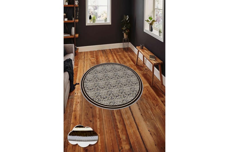 Homefesto Matta 110 cm Rund - Multifärgad - Textil & mattor - Mattor - Modern matta - Friezematta