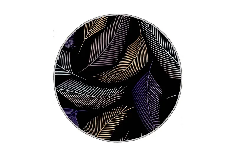 Homefesto Matta 130 cm Rund, Multifärgad