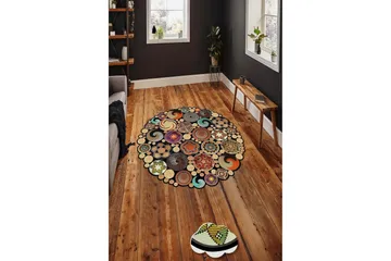 Homefesto Matta 140 cm Rund - Multifärgad - Textil & mattor - Mattor - Modern matta - Friezematta