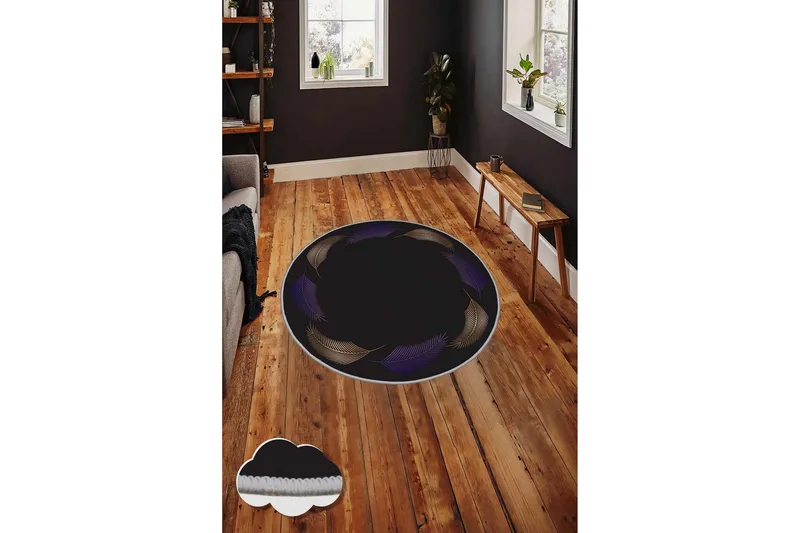 Homefesto Matta 150 cm Rund - Multifärgad - Textil & mattor - Mattor - Modern matta - Friezematta