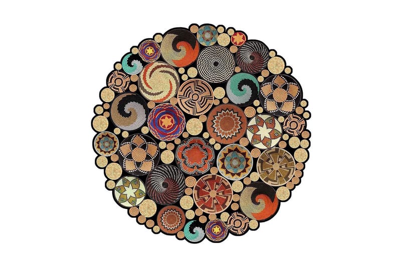 Homefesto Matta 160 cm Rund, Multifärgad