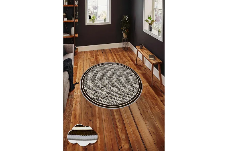 Homefesto Matta 60 cm Rund - Multifärgad - Textil & mattor - Mattor - Modern matta - Friezematta