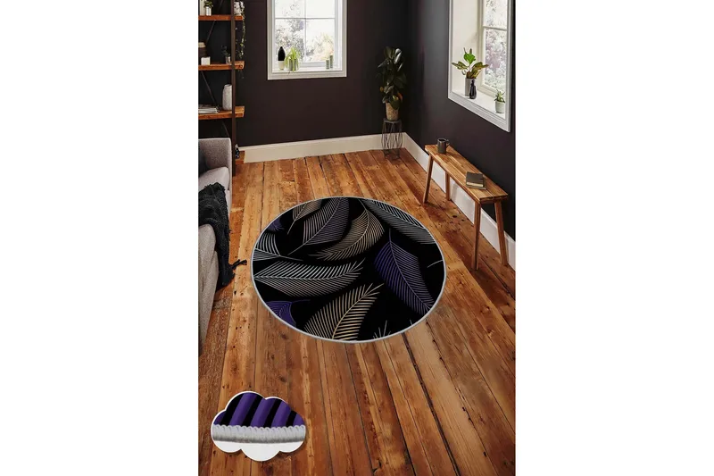 Homefesto Matta 60 cm Rund - Multifärgad - Textil & mattor - Mattor - Modern matta - Friezematta