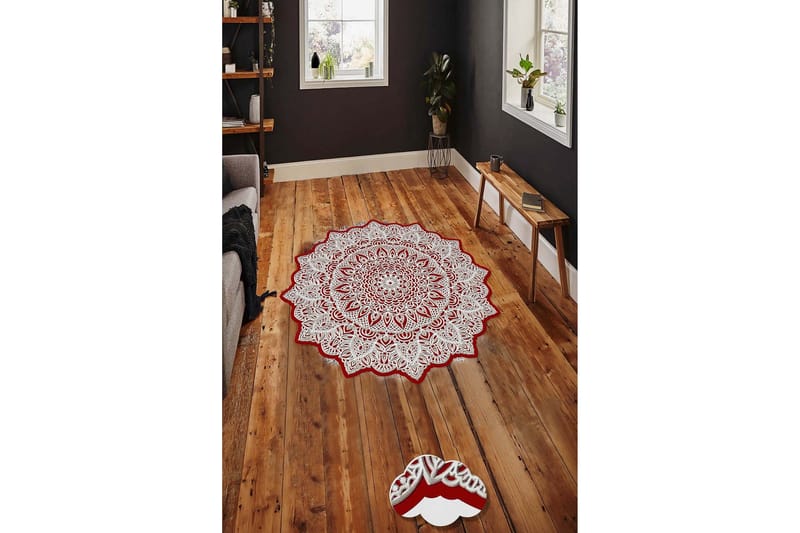 Homefesto Matta 60 cm Rund - Multifärgad - Textil & mattor - Mattor - Modern matta - Friezematta