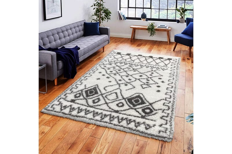 Irubhi Matta 120x180 cm - Vit/Grå - Textil & mattor - Mattor - Modern matta - Friezematta