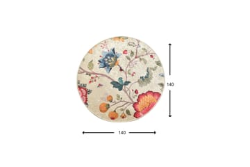 Kaihe Matta Rund 140 cm - Flerfärgad/Sammet - Textil & mattor - Mattor - Modern matta - Friezematta