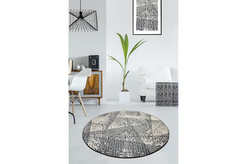Kosmikoa Matta Rund 100 cm - Flerfärgad/Sammet - Textil & mattor - Mattor - Modern matta - Friezematta