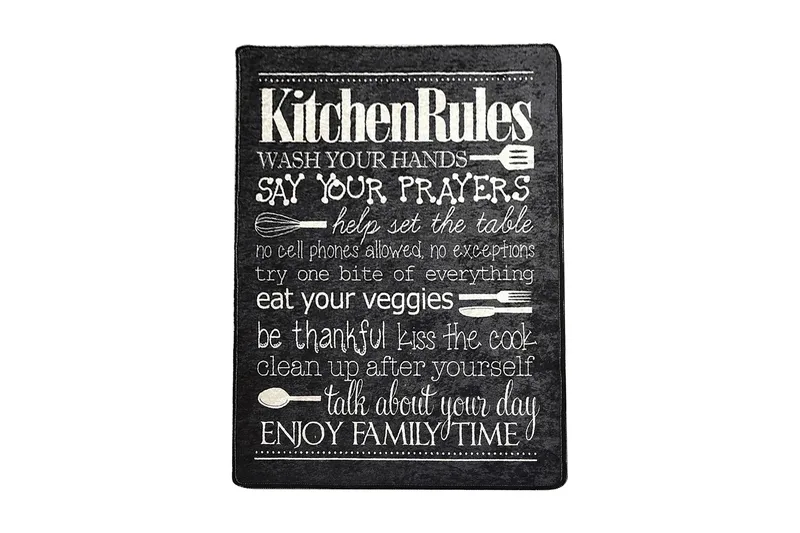 Kuhinja Matta 100x200 cm, Svart/Sammet