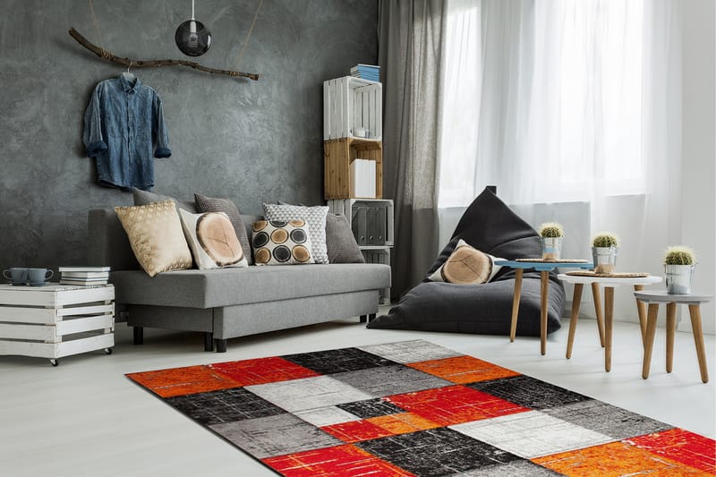 London Square Friezematta 160x230 - Röd/Orange - Textil & mattor - Mattor - Modern matta - Friezematta