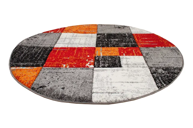 London Square Friezematta Rund 160 - Röd/Orange - Textil & mattor - Mattor - Modern matta - Friezematta