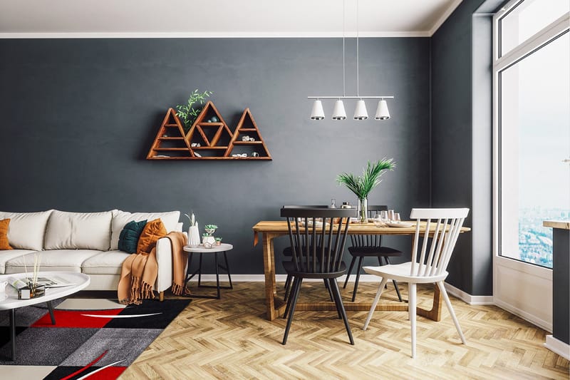 London Patch Friezematta 200x290 - Röd - Textil & mattor - Mattor - Modern matta - Friezematta