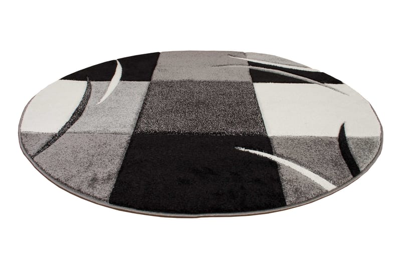 London Patch Friezematta Rund 160 - Svart - Textil & mattor - Mattor - Modern matta - Friezematta