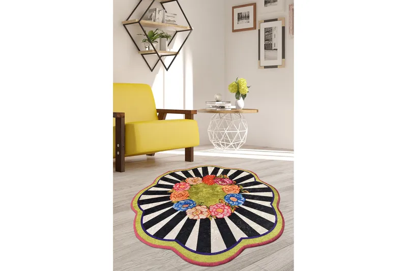 Mailegua Matta Rund 140 cm, Flerfärgad/Sammet