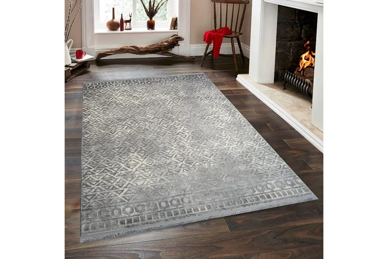 Naveena Gångmatta 80x150 cm Rektangulär, Grå/Creme