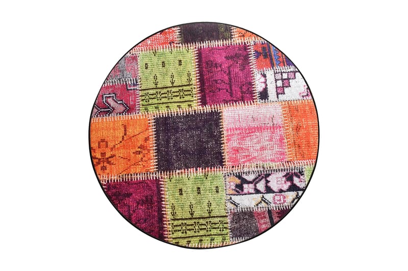Nevriye Matta Rund 140 cm - Flerfärgad/Sammet - Textil & mattor - Mattor - Modern matta - Friezematta