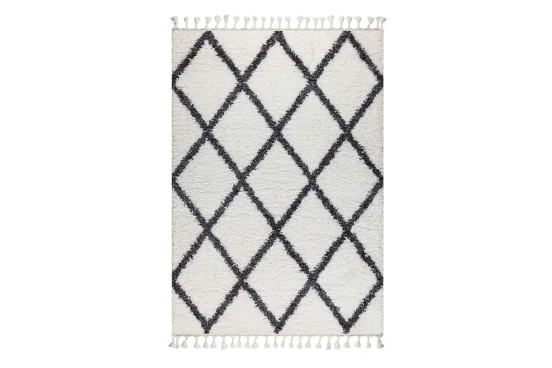 Nishiki Wiltonmatta 160x230 cm Rektangulär - Vit/Antracit - Textil & mattor - Mattor - Modern matta - Friezematta