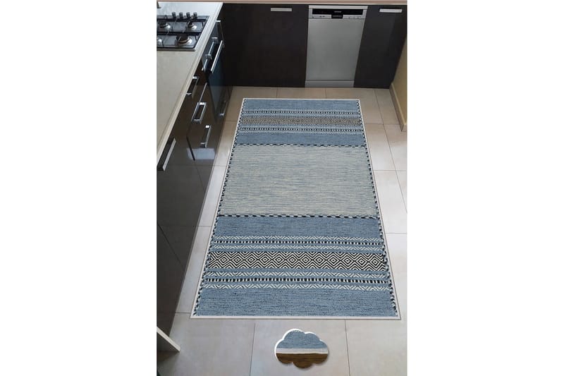 Nobutada Wiltonmatta 60x100 cm Rektangulär - Blå - Textil & mattor - Mattor - Modern matta - Friezematta