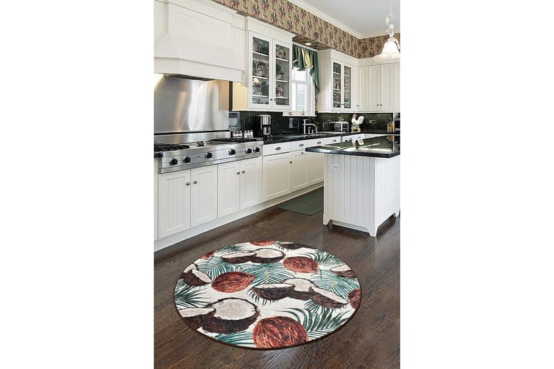 Nucifera Matta Rund 100 cm - Flerfärgad/Sammet - Textil & mattor - Mattor - Modern matta - Friezematta