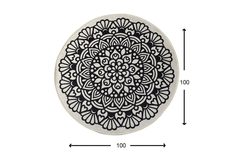 Ohanzy Matta Rund 100 cm - Flerfärgad/Sammet - Wiltonmattor - Friezematta