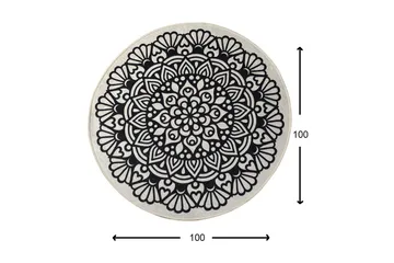 Ohanzy Matta Rund 100 cm - Flerfärgad/Sammet - Textil & mattor - Mattor - Modern matta - Friezematta