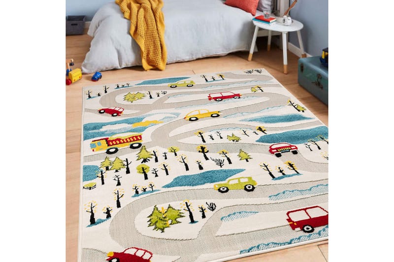 Ottawa Wiltonmatta 160x230 cm Rektangulär, Creme/Blå/Röd/Grön/Svart