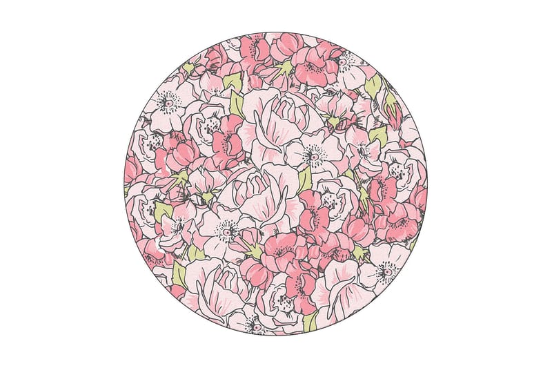 Pienk Matta Rund 100 cm - Rosa/Sammet - Textil & mattor - Mattor - Modern matta - Friezematta