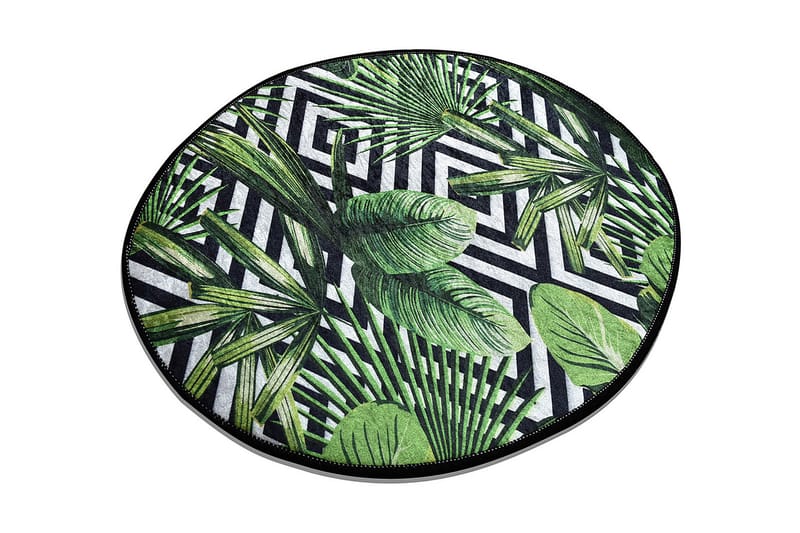 Serhat Matta Rund 100 cm - Grön/Sammet - Textil & mattor - Mattor - Modern matta - Friezematta