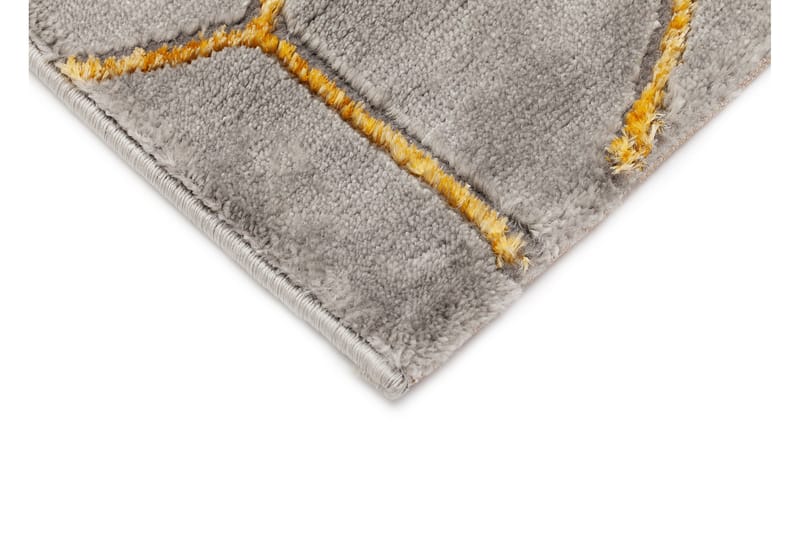 Skravelsbo Cube Matta 133x190 cm - Antracit/Guld - Textil & mattor - Mattor - Modern matta - Friezematta