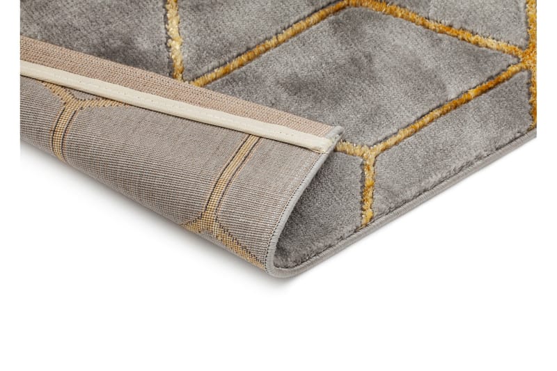 Skravelsbo Cube Matta 133x190 cm - Antracit/Guld - Textil & mattor - Mattor - Modern matta - Friezematta