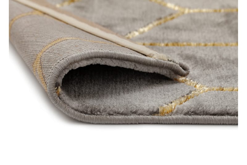 Skravelsbo Cube Matta 240x340 cm - Antracit/Guld - Textil & mattor - Mattor - Modern matta - Friezematta