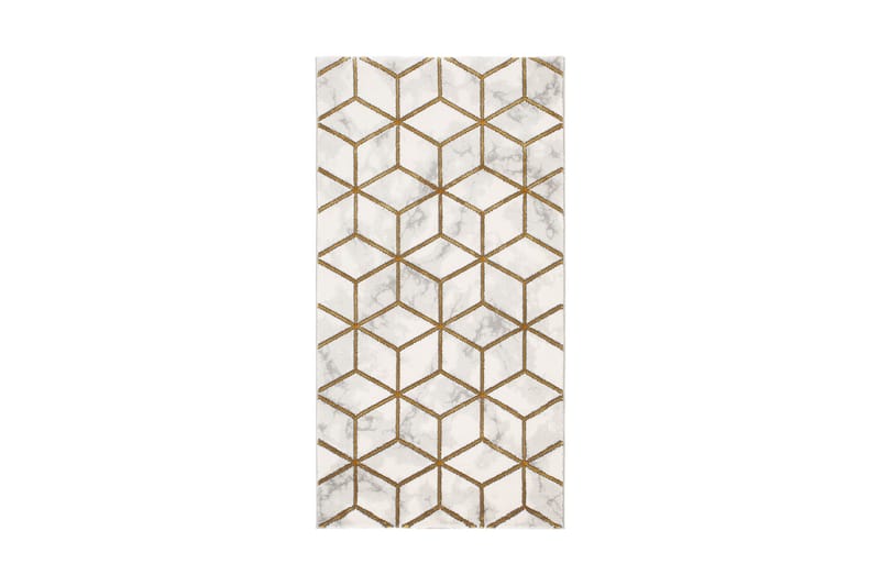 Skravelsbo Cube Matta 80x150 cm - Guld - Textil & mattor - Mattor - Modern matta - Friezematta