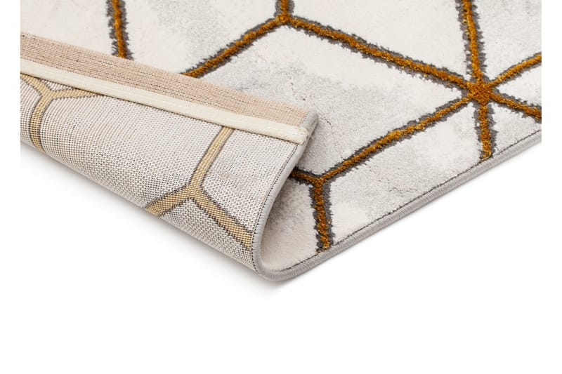 Skravelsbo Cube Matta 80x300 cm - Guld - Textil & mattor - Mattor - Modern matta - Friezematta