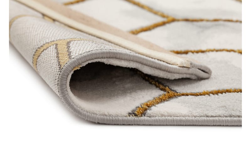 Skravelsbo Cube Matta 80x300 cm - Guld - Textil & mattor - Mattor - Modern matta - Friezematta