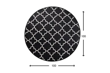 Surupa Matta Rund 100 cm - Svart/Sammet - Textil & mattor - Mattor - Modern matta - Friezematta