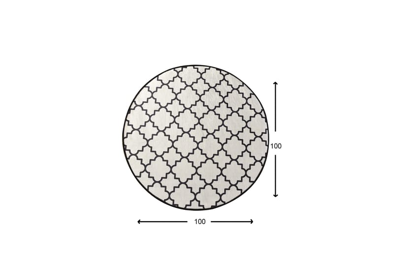 Surupa Matta Rund 100 cm - Vit/Sammet - Textil & mattor - Mattor - Modern matta - Friezematta