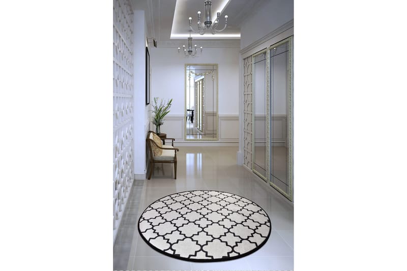 Surupa Matta Rund 100 cm - Vit/Sammet - Textil & mattor - Mattor - Modern matta - Friezematta