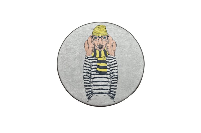 Tahmores Matta Rund 100 cm, Flerfärgad/Sammet