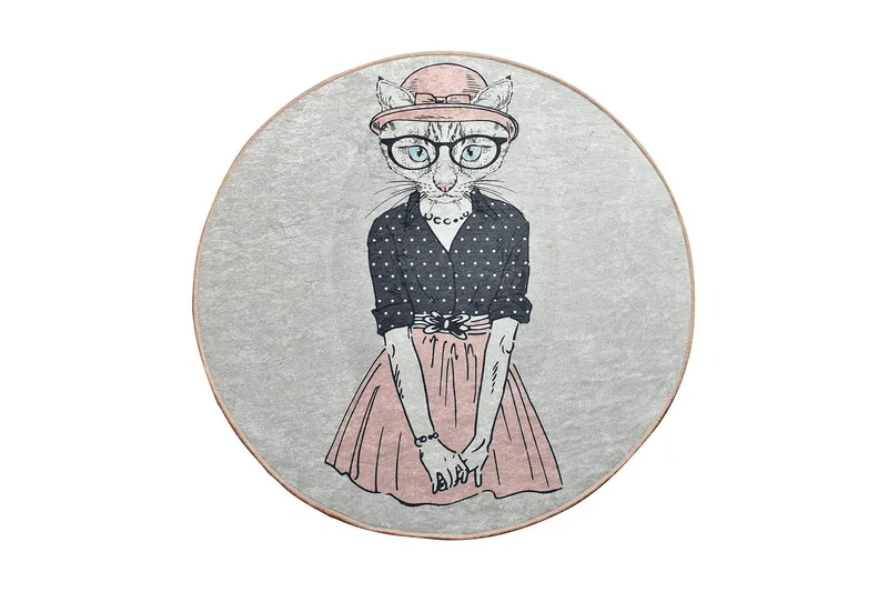 Tareixa Matta Rund 100 cm, Flerfärgad/Sammet