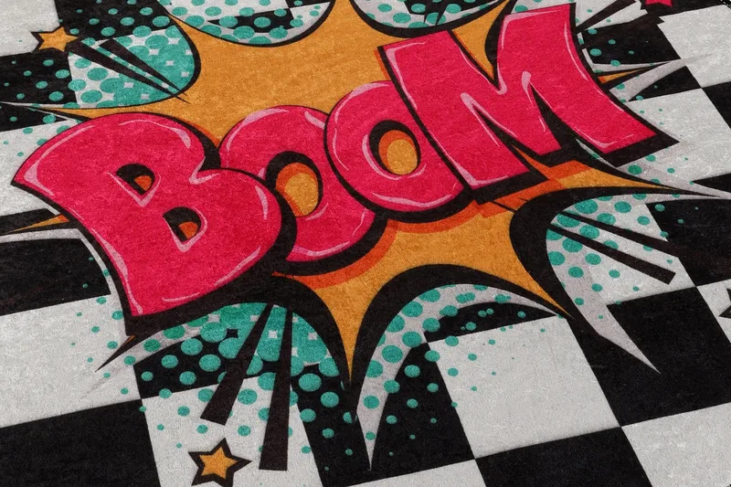 Tarhe Matta Rund 100 cm - Flerfärgad/Sammet - Textil & mattor - Mattor - Modern matta - Friezematta