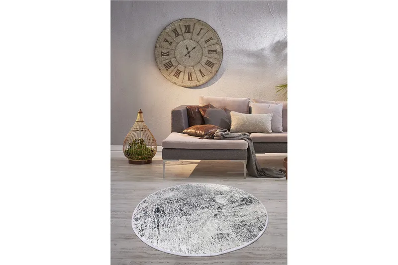 Umboni Matta Rund 100 cm - Flerfärgad/Sammet - Textil & mattor - Mattor - Modern matta - Friezematta