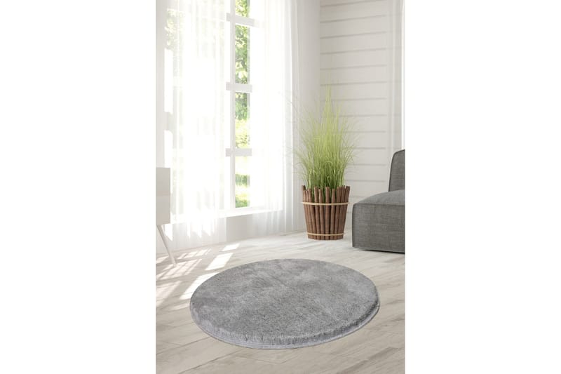 Vigentino Matta Rund 90 cm - Grå/Akryl - Textil & mattor - Mattor - Modern matta - Friezematta