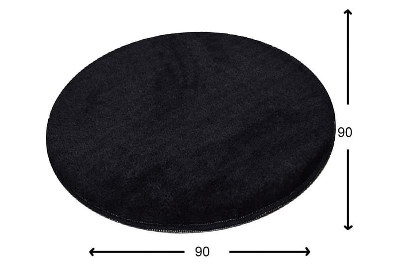 Vigentino Matta Rund 90 cm - Svart/Akryl - Textil & mattor - Mattor - Modern matta - Friezematta