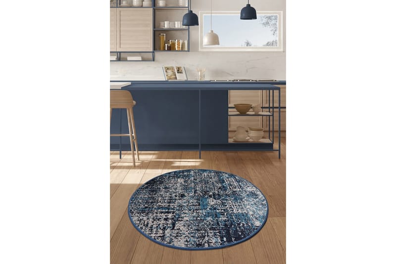 Vovoka Matta Rund 140 cm - Flerfärgad/Sammet - Textil & mattor - Mattor - Modern matta - Friezematta