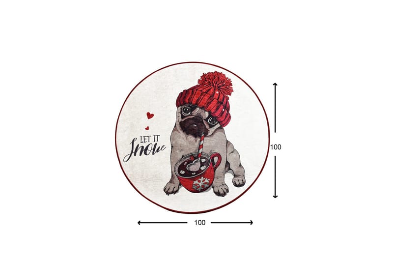 Zapada Matta Rund 100 cm - Flerfärgad/Sammet - Textil & mattor - Mattor - Modern matta - Friezematta