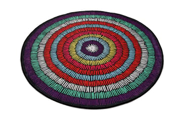 Zircle Matta Rund 100 cm - Flerfärgad/Sammet - Textil & mattor - Mattor - Modern matta - Friezematta