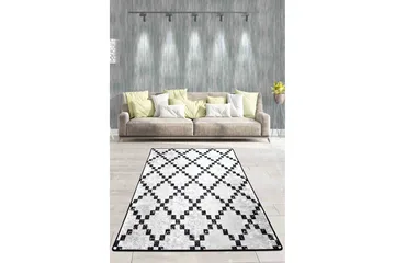Chass Entrematta 80x300 cm - Vit/Svart/Sammet - Textil & mattor - Mattor - Modern matta - Gångmattor