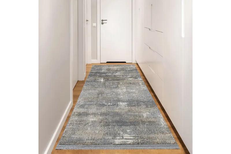 Naveena Gångmatta 120x400 cm Rektangulär, Grå/Beige/Creme