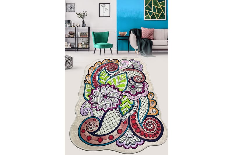 Nibo Gångmatta 80x100 cm Rektangulär - Flerfärgad - Textil & mattor - Mattor - Modern matta - Gångmattor