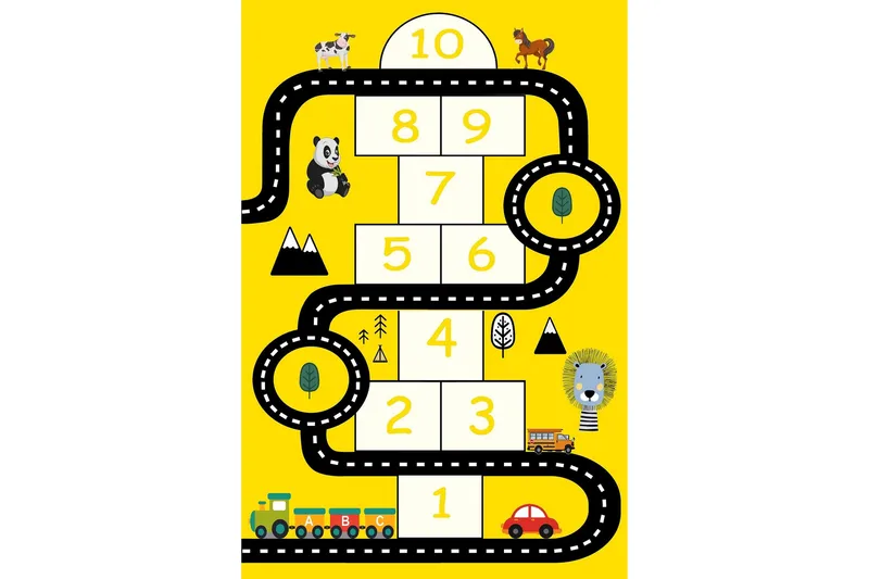 Nonu Gångmatta 100x150 cm Rektangulär - Gul - Textil & mattor - Mattor - Modern matta - Gångmattor